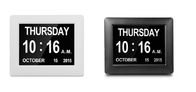 8 adaptador blanco electrónico del reloj de día de la alarma del calendario perpetuo del folleto de la pulgada del escritorio video de la tarjeta LED Digital Color/UL/extraordinariamente l