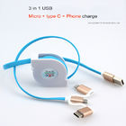 2A ayunan el tipo de cable micro de la carga USB - C telescópica para el teléfono elegante de Android