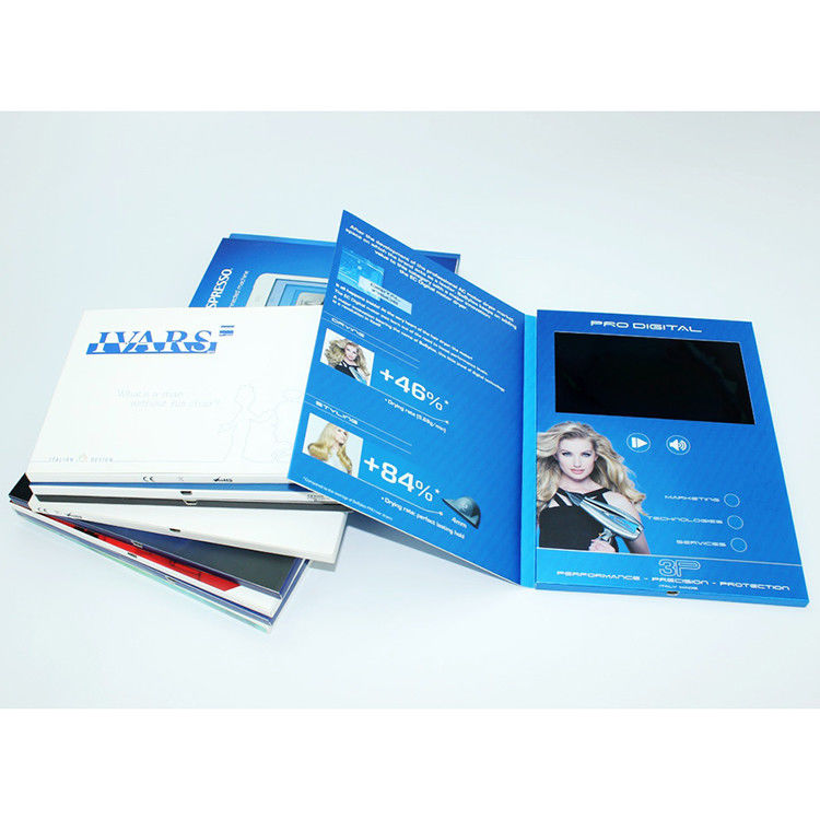Pulgada video video 2018 del folleto 7 de Customimed LCD de la tarjeta de libro del saludo del regalo de la promoción de VIF los 512M para el negocio
