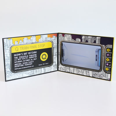6 Movie - Control LCD Video Card , Gold Stamping Video Greeting Card For Business 