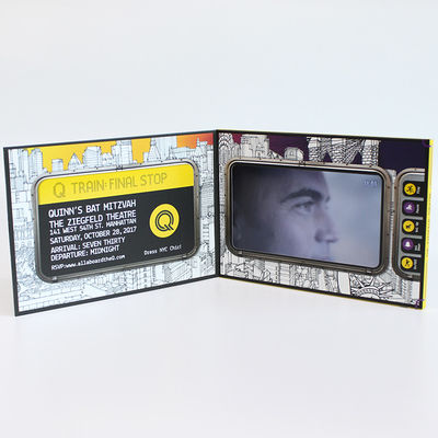 6 Movie - Control LCD Video Card , Gold Stamping Video Greeting Card For Business 