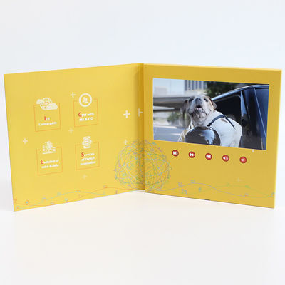 1024 x 600 Resulotion Video Brochure Card Switch Buttons With Micro - Thin LCD Screen