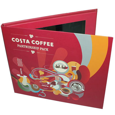 Customized Hardcover 7" Digital Lcd Video Brochure Built In Speaker For Advertising